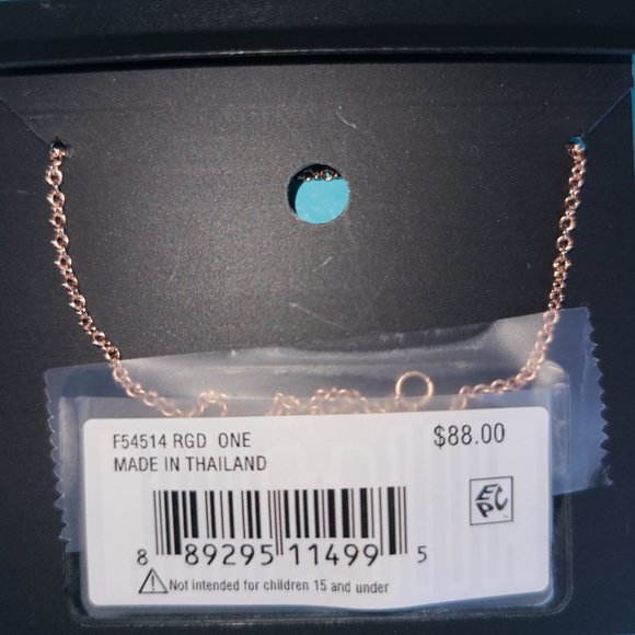 New Rose Gold Open Circle Coach Necklace - Picture 2 of 3